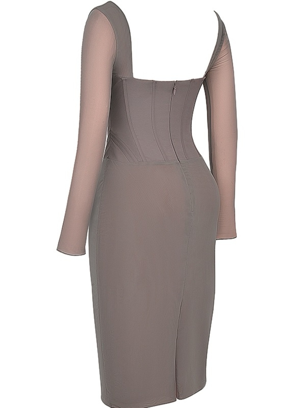 House of CB Safran Corset Midi Dress L Mocha Romantic Glamour - Picture 9 of 15